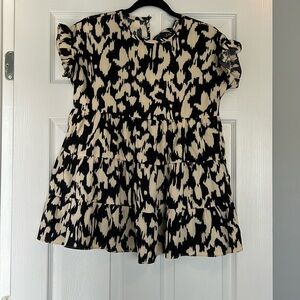 Anna Kaci Printed Ruffle Tiered Blouse